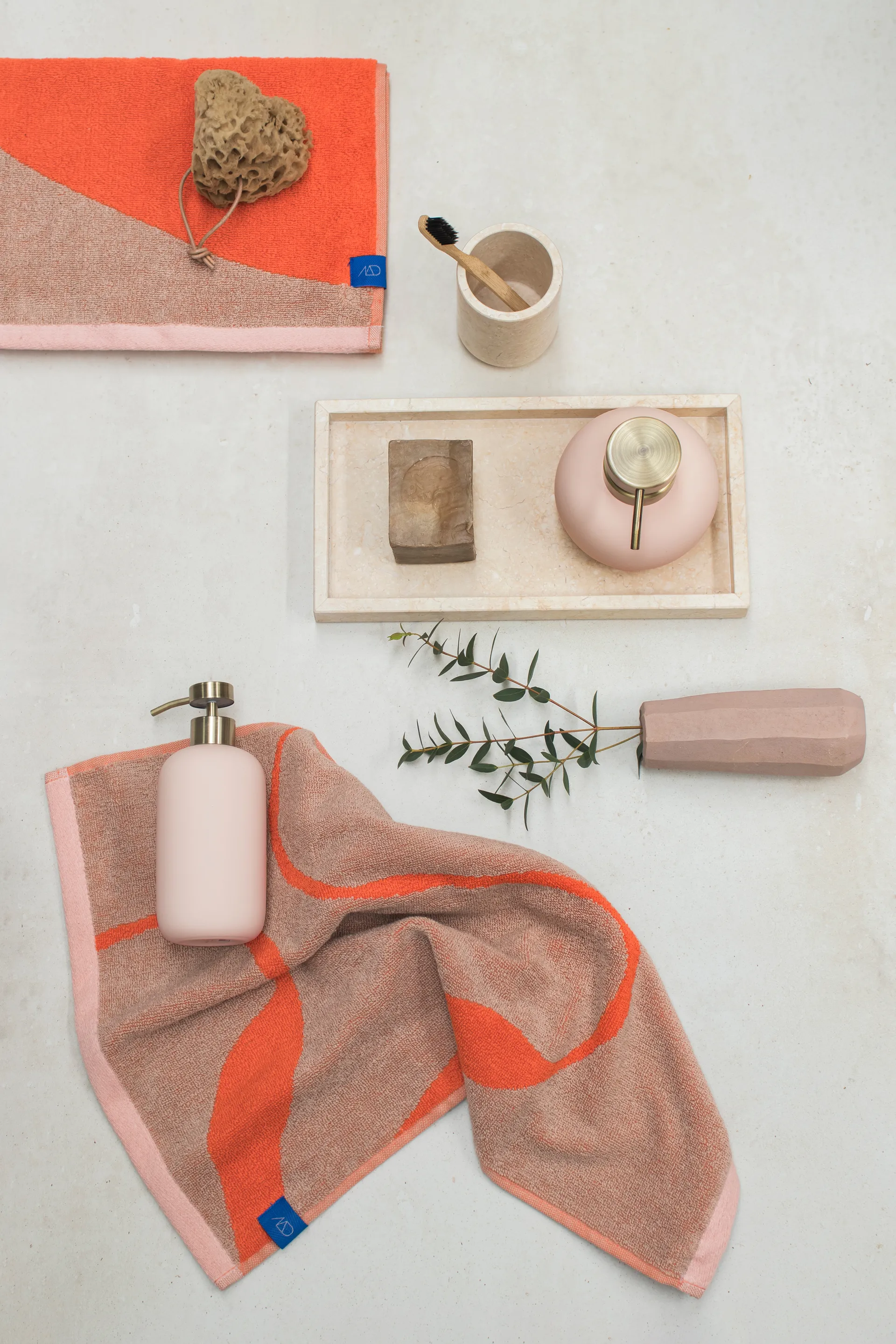 Nova Arte handduk 50x90 cm 2-pack, Latte-orange Mette Ditmer