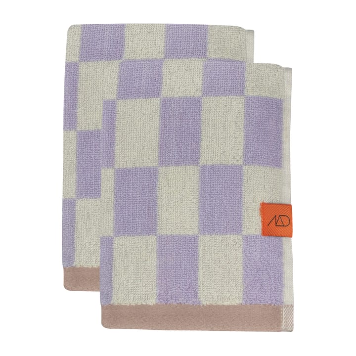 Retro gästhandduk 40x55 cm 2-pack - Lilac - Mette Ditmer