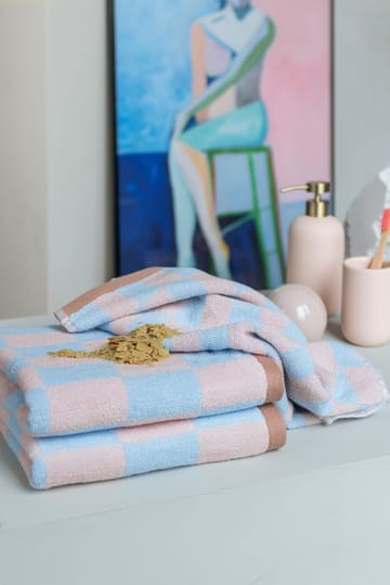 Retro handduk 50x90 cm - Light blue - Mette Ditmer