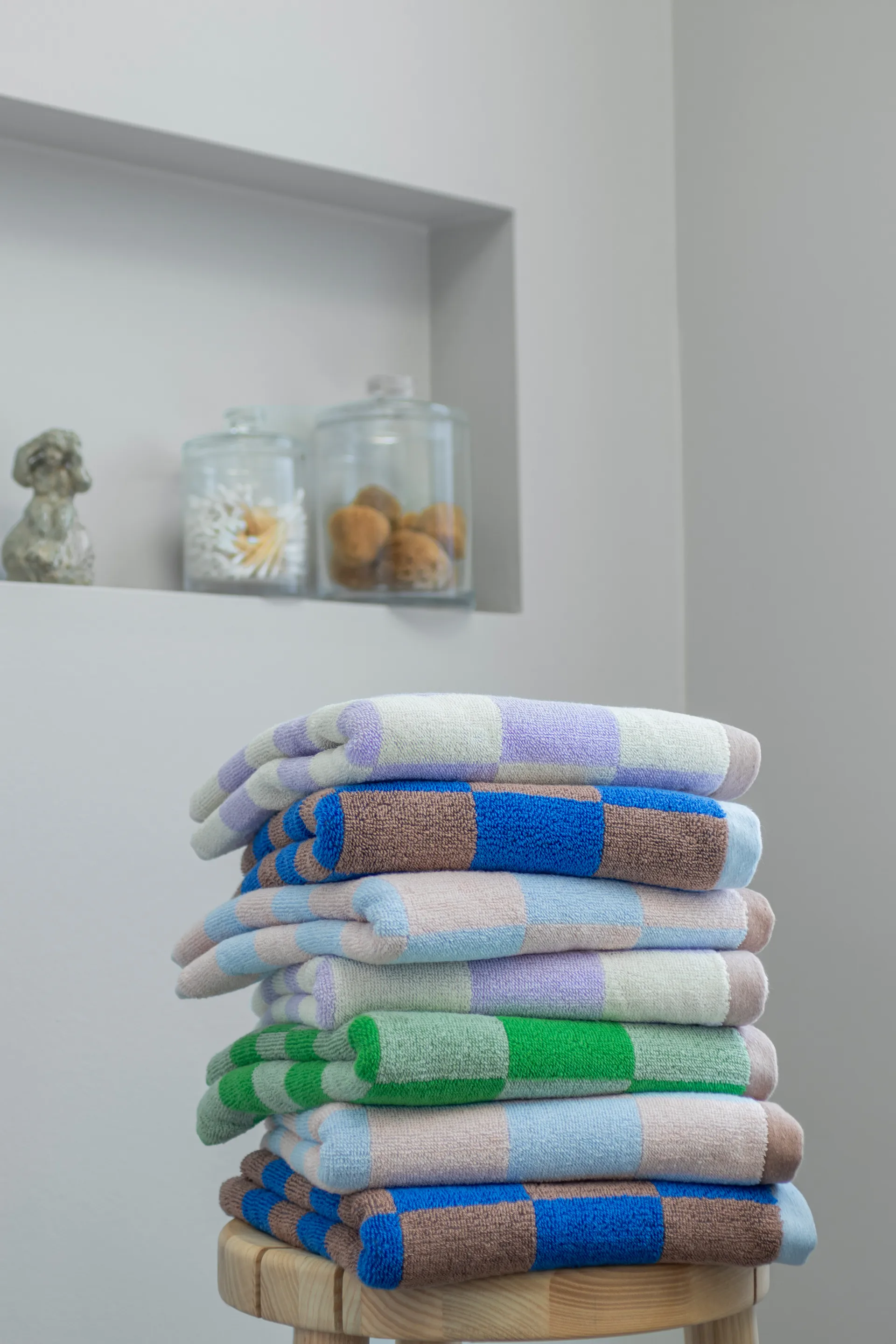 Retro handduk 70x133 cm, Classic green Mette Ditmer
