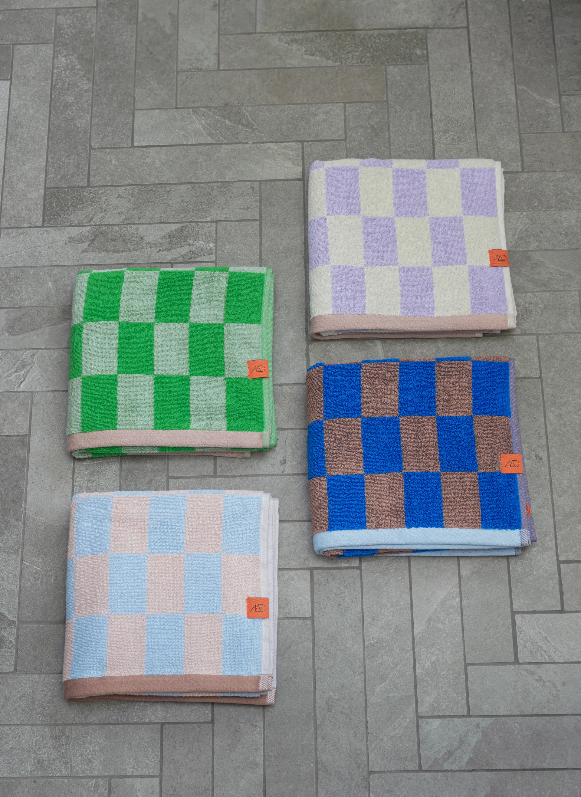 Retro handduk, Classic green, 50x90 cm Mette Ditmer