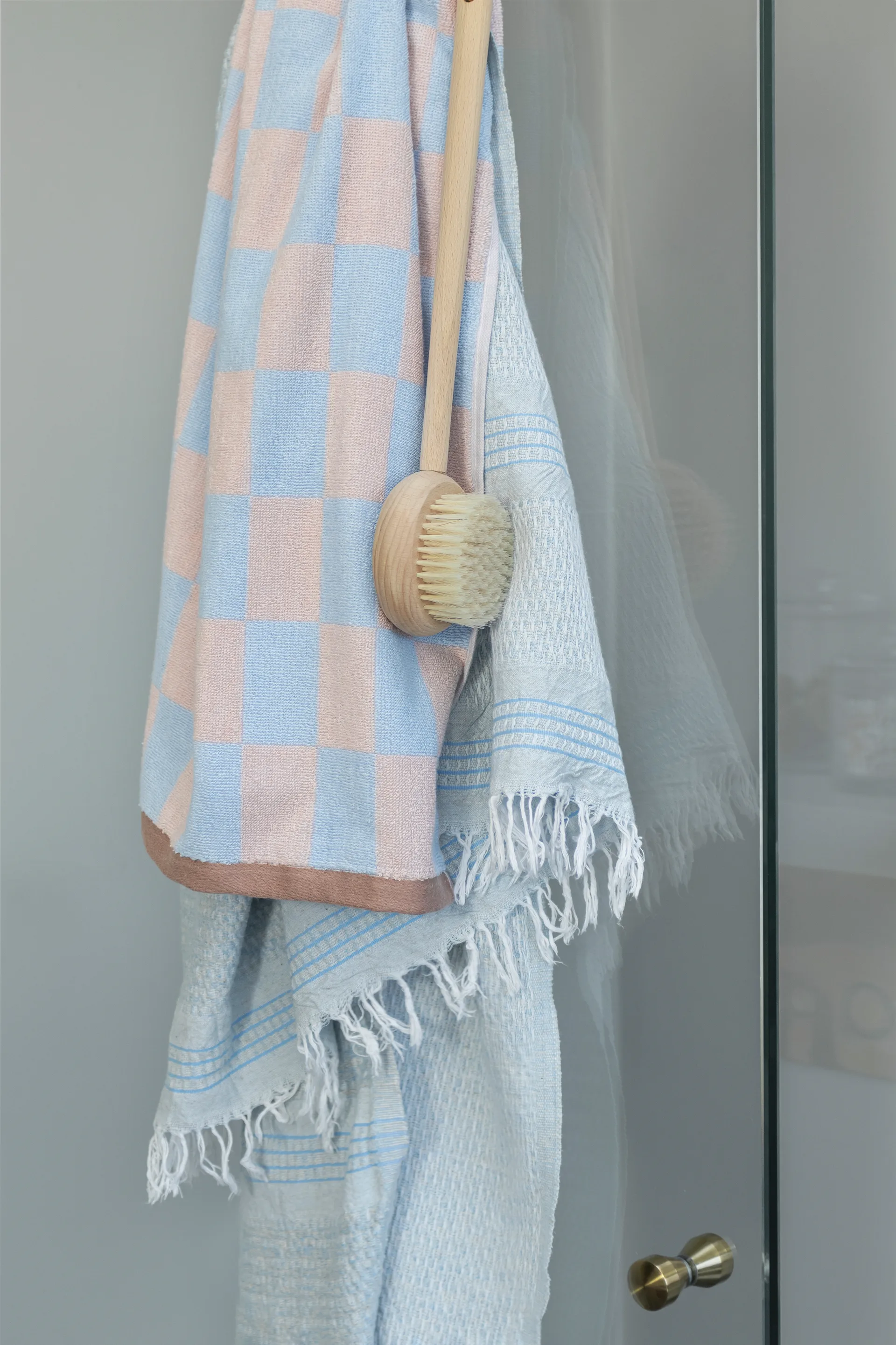 Retro handduk, Light blue, 50x90 cm Mette Ditmer