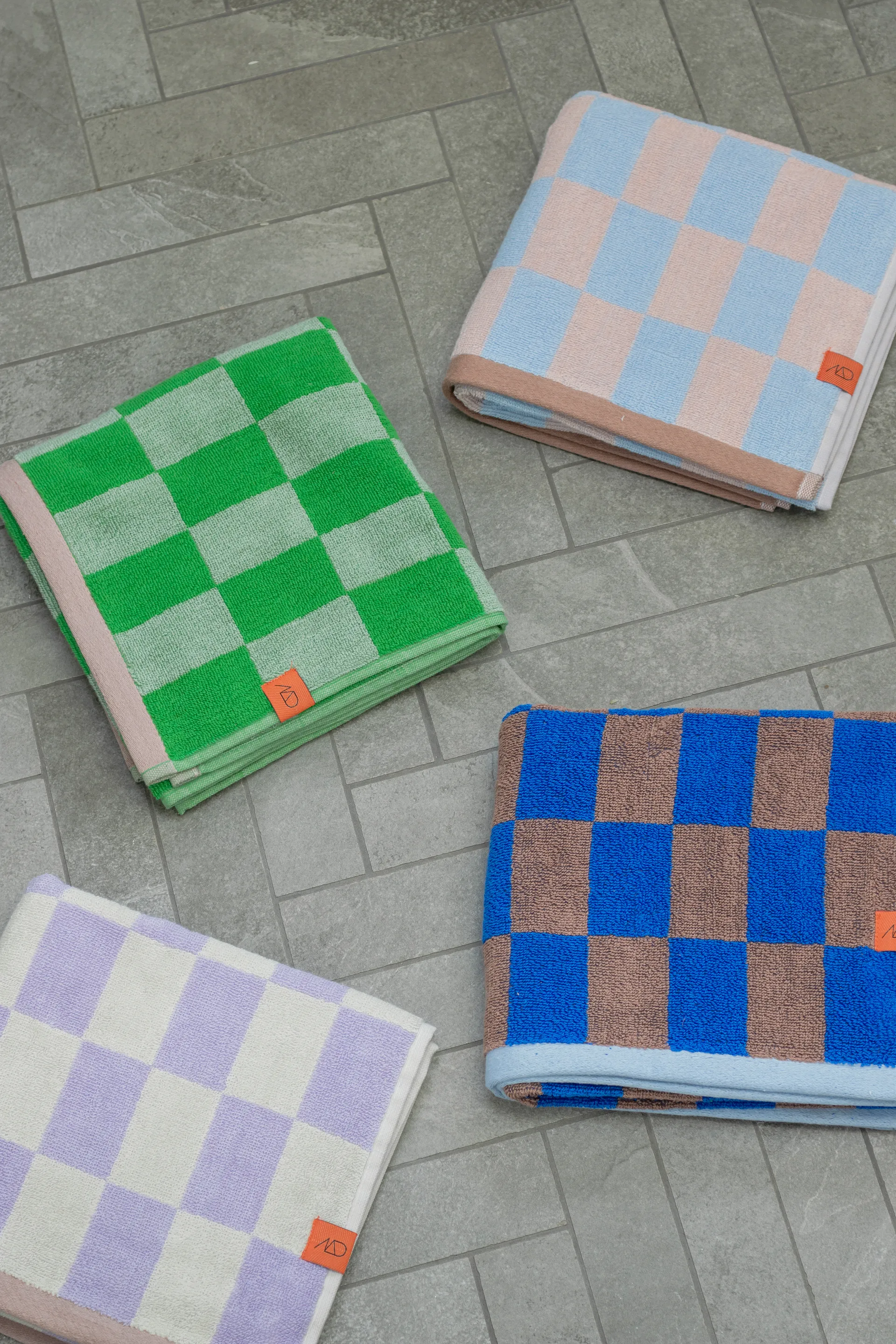 Retro handduk, Light blue, 70x133 cm Mette Ditmer