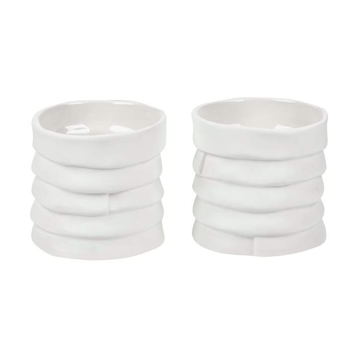 Ribbon ljuslykta Ø7 cm 2-pack - Off-white - Mette Ditmer