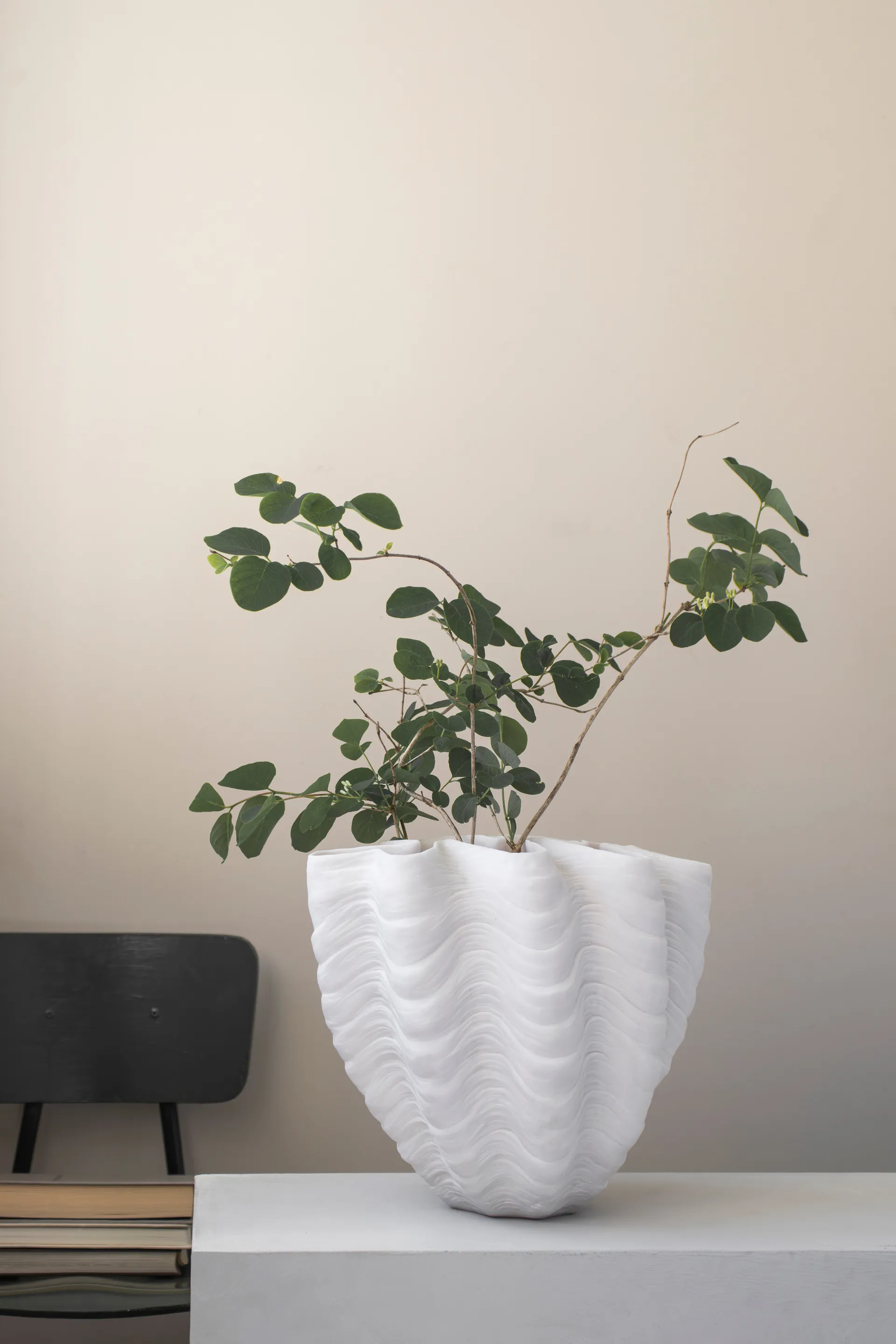 Shell vas, Large, 30 cm, white Mette Ditmer