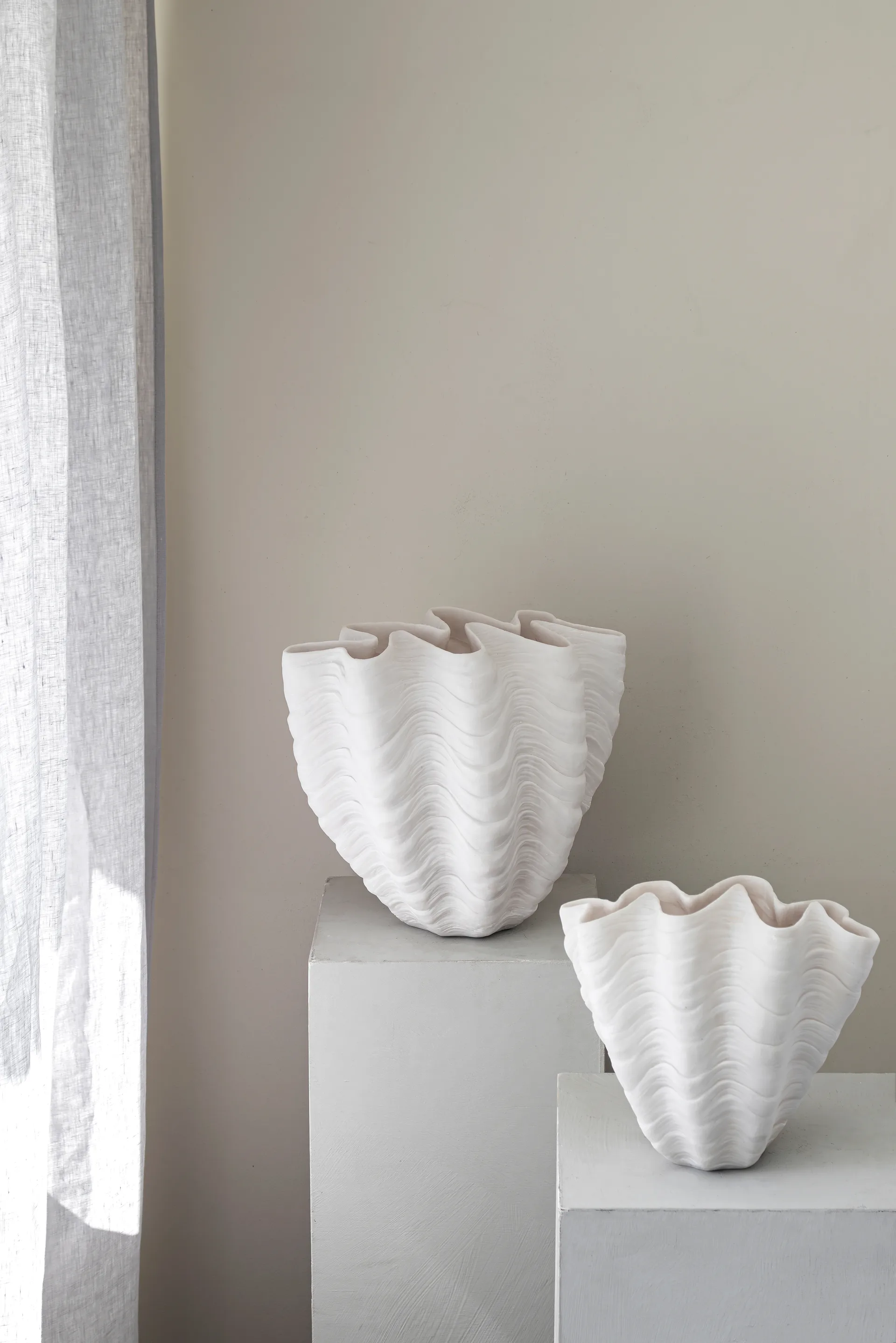 Shell vas, Small, 22 cm, white Mette Ditmer