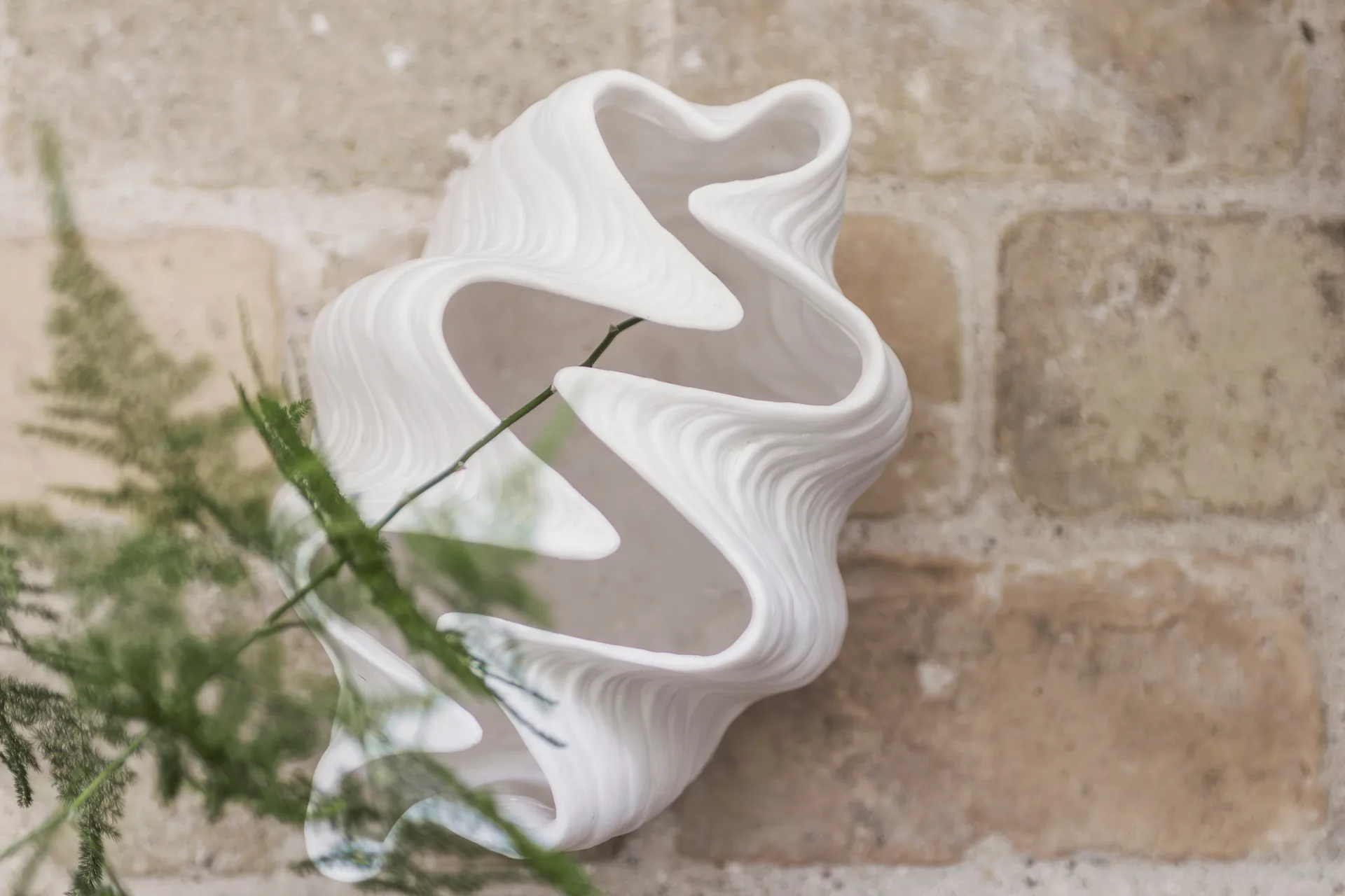 Shell vas, Small, 22 cm, white Mette Ditmer