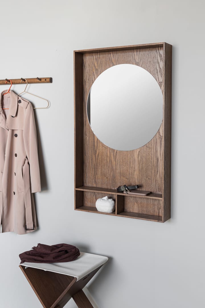 Show-me spegel med hylla large, Dark oiled Mette Ditmer