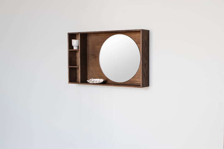 Show-me spegel med hylla small, Dark oiled Mette Ditmer