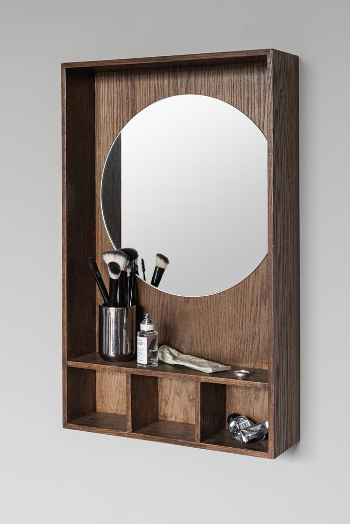 Show-me spegel med hylla small, Dark oiled Mette Ditmer