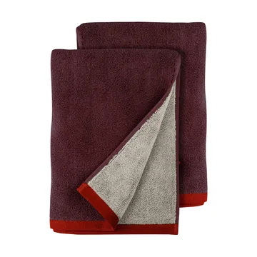 Soft gästhandduk 40x55 cm 2-pack - Red-Grey (röd-grå), 40x55 cm - Mette Ditmer
