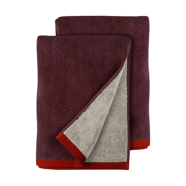 Soft gästhandduk 40x55 cm 2-pack - Red-Grey (röd-grå), 40x55 cm - Mette Ditmer