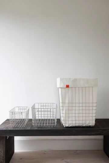 Store-it förvaringskorg med bomullspåse large - Chrome - Mette Ditmer