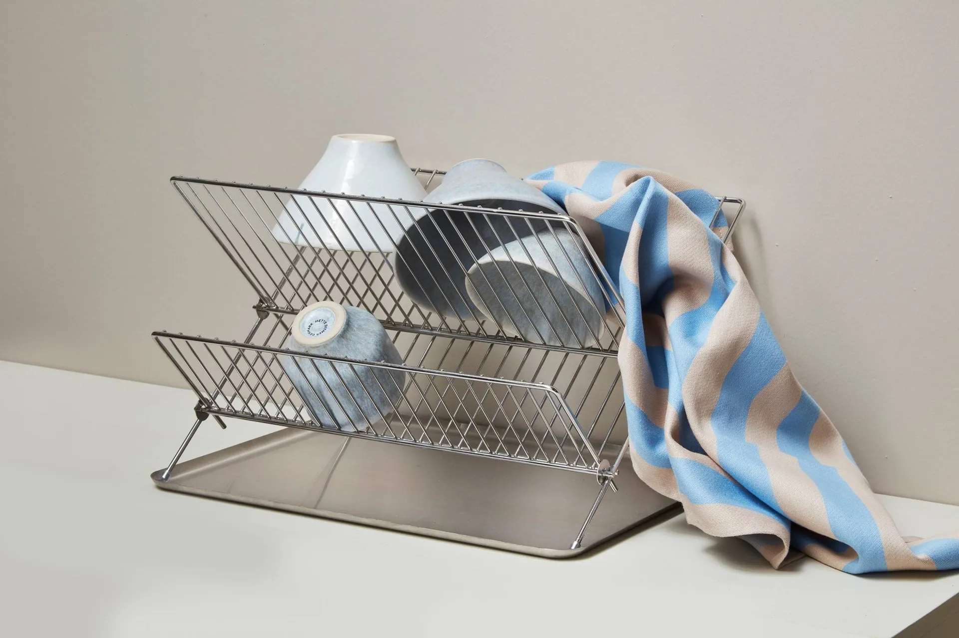 Stripes kökshandduk 50x70 cm 2-pack, Blue-Beige (blå-beige), 50x70 cm Mette Ditmer