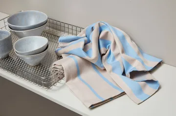 Stripes kökshandduk 50x70 cm 2-pack - Blue-Beige (blå-beige), 50x70 cm - Mette Ditmer