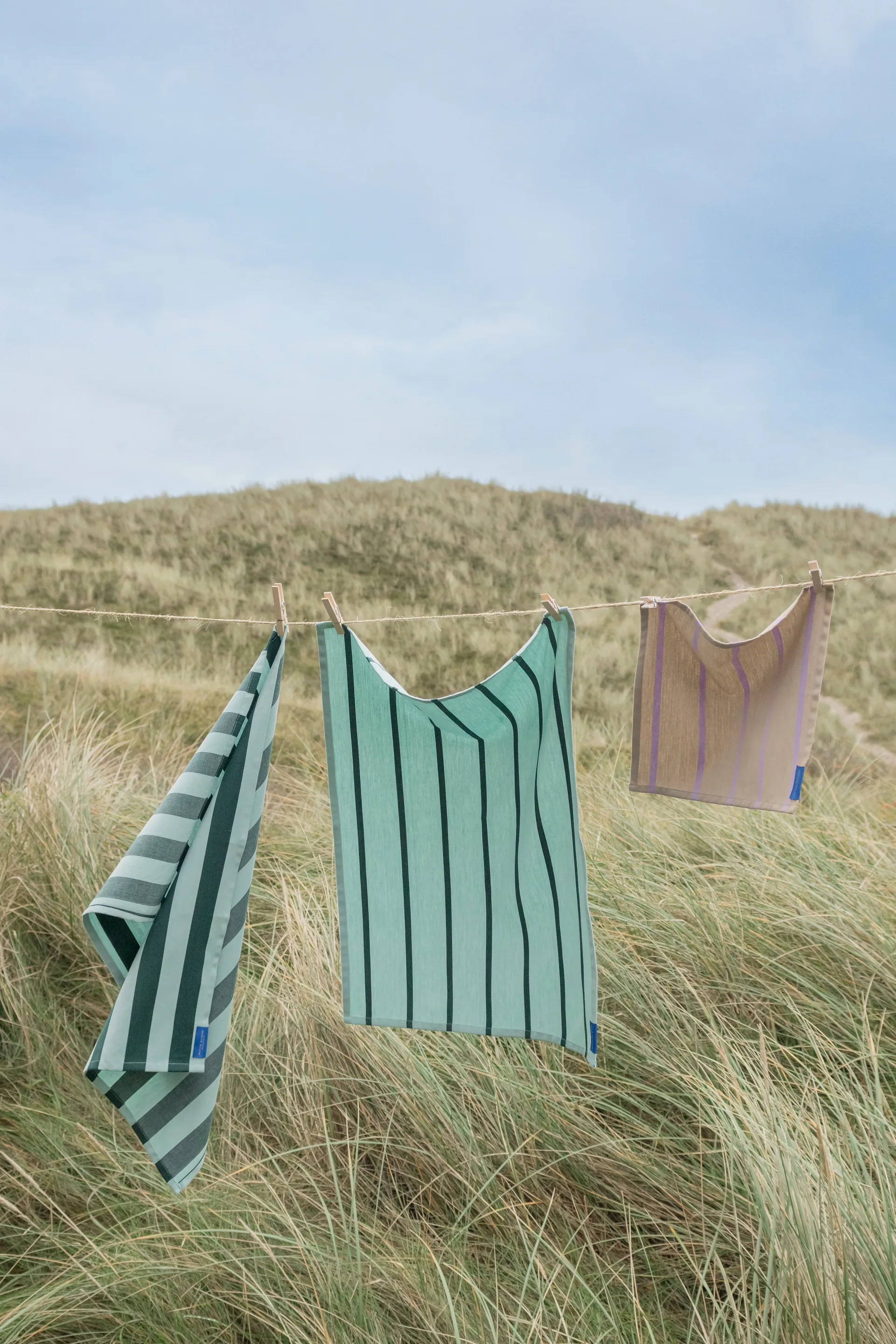 Stripes kökshandduk 50x70 cm 2-pack, Mint Mette Ditmer