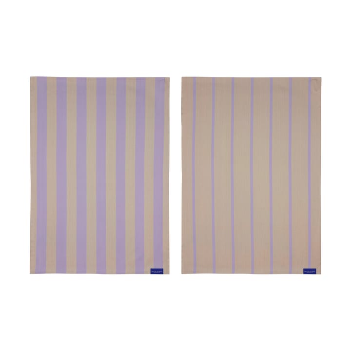 Stripes kökshandduk 50x70 cm 2-pack - Sand - Mette Ditmer