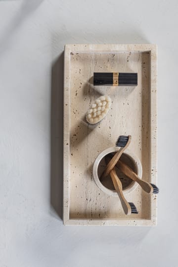 Travertine dekorationsbricka 16x31 cm - Linen - Mette Ditmer