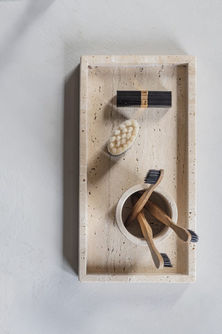 Travertine dekorationsbricka 16x31 cm, Linen Mette Ditmer