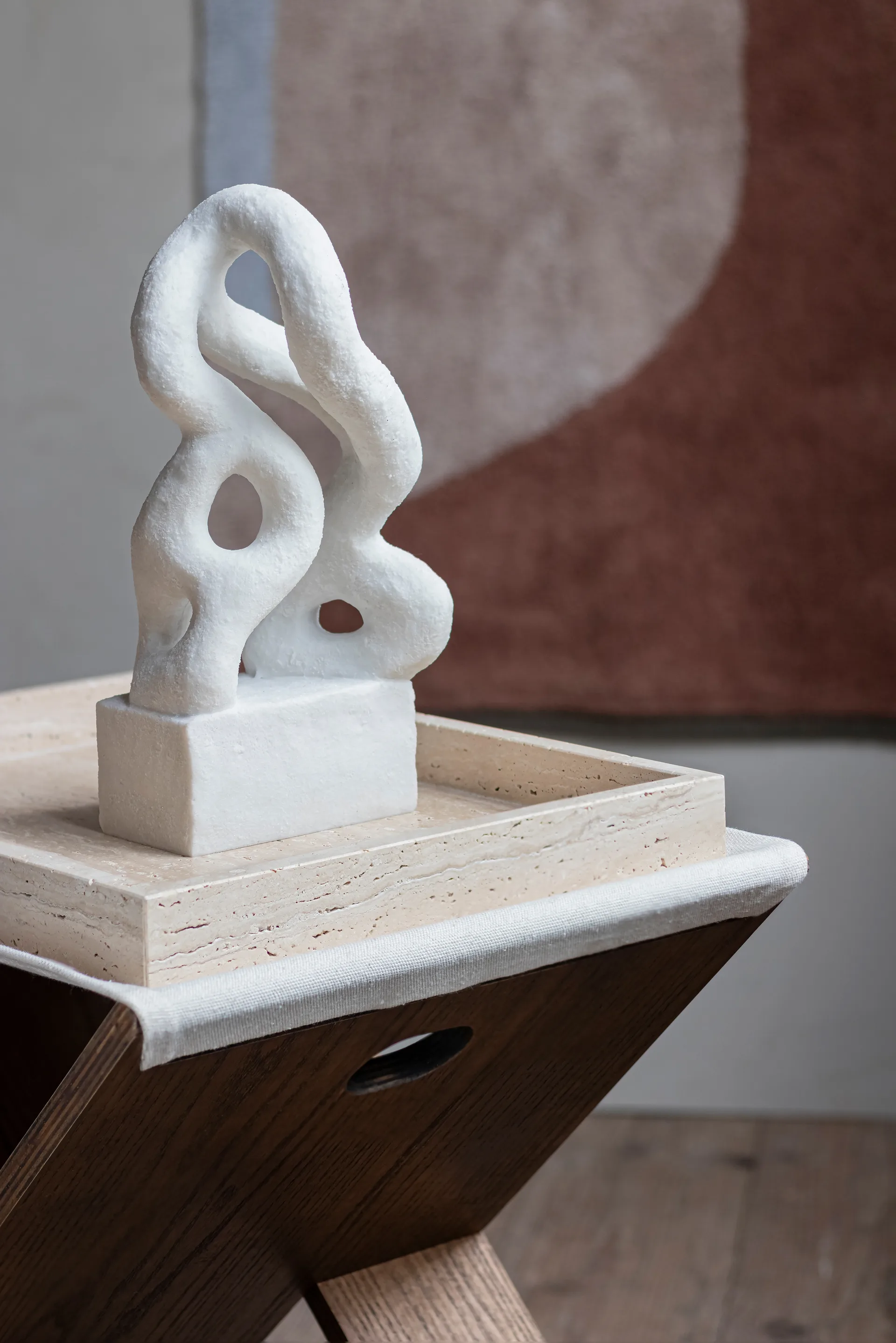 Travertine dekorationsbricka 30x40 cm, Linen Mette Ditmer