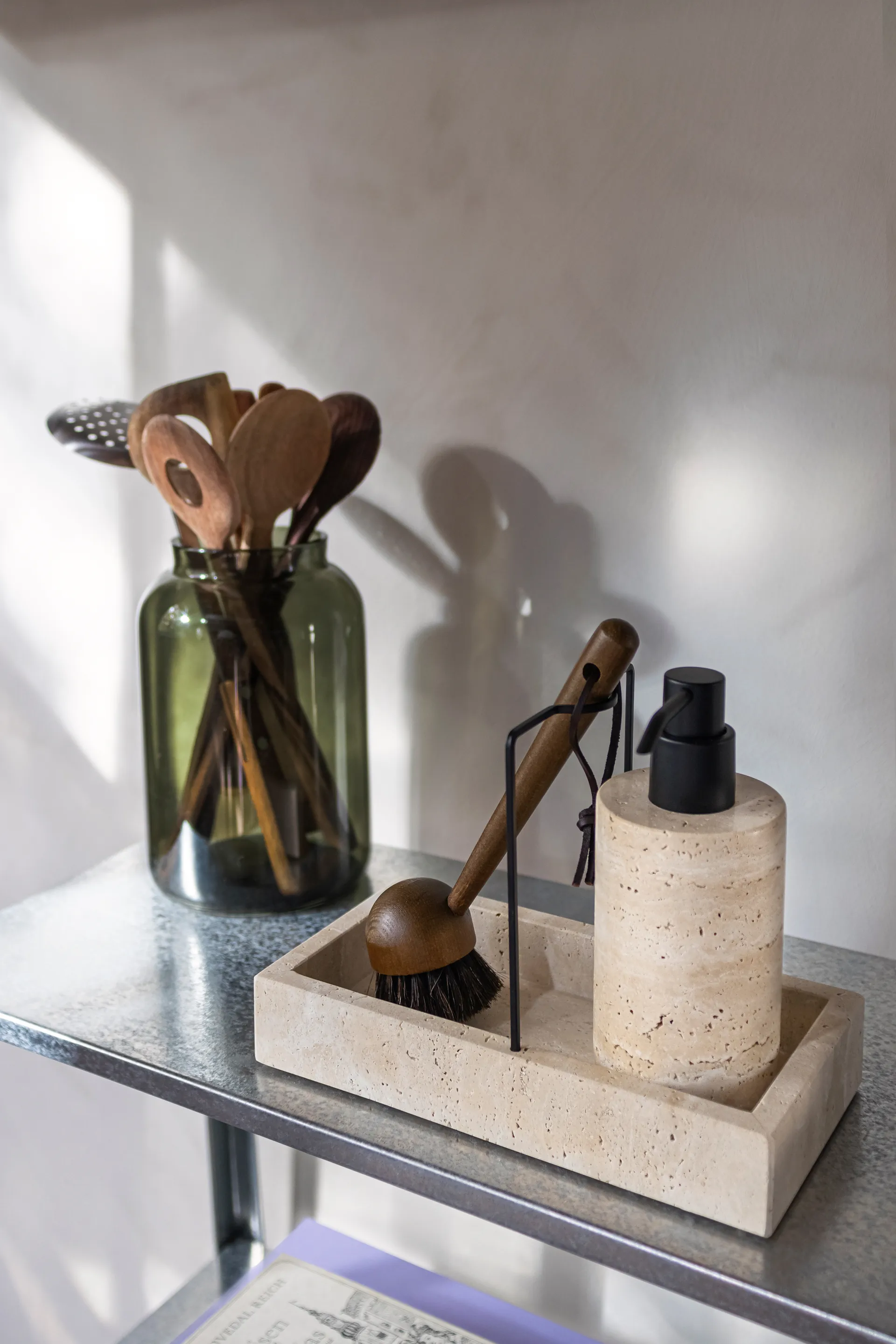 Travertine diskbänksorganiserare 12x23,5 cm, Linen Mette Ditmer