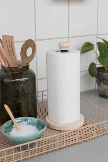 Travertine hushållspappershållare - Linen - Mette Ditmer