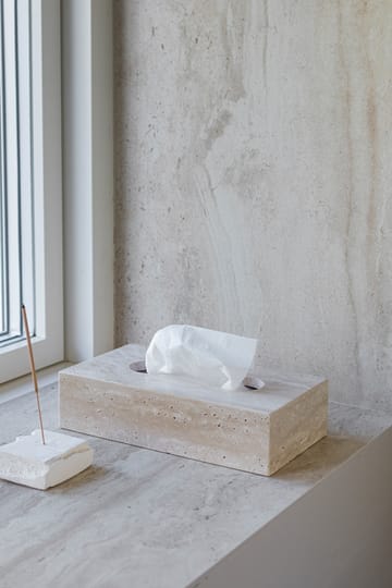 Travertine näsdukslåda 14x25,5 cm - Linen - Mette Ditmer