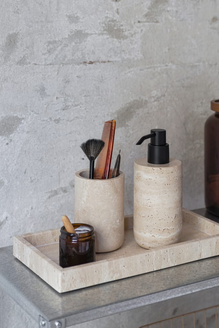 Travertine tvålpump 17,5 cm, Linen Mette Ditmer