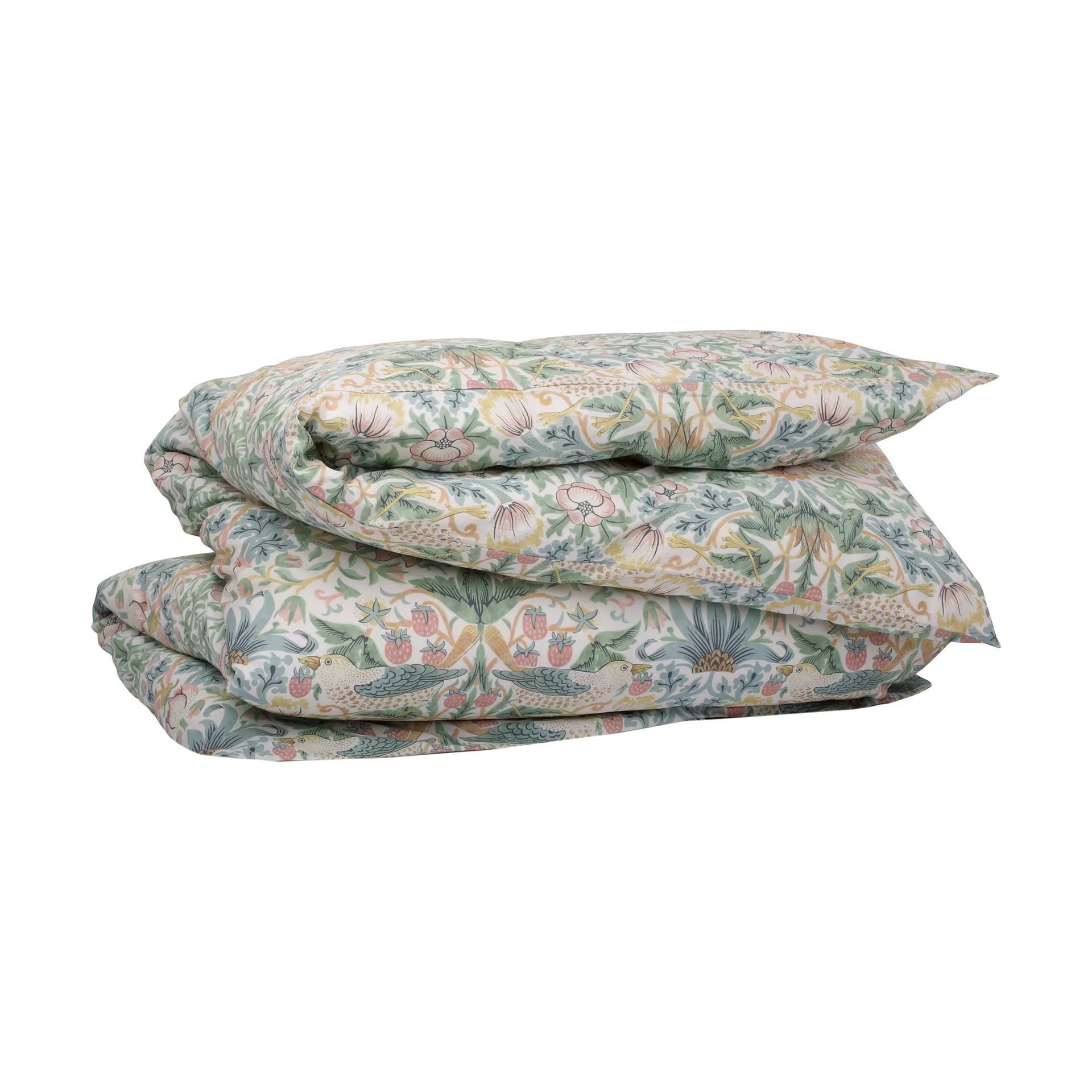 Morris & Co. Strawberry Thief Påslakan, Grön-150x210 cm Mille Notti