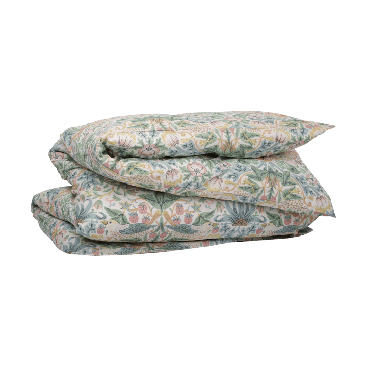 Morris & Co. Strawberry Thief Påslakan - Grön-150x210 cm - Mille Notti