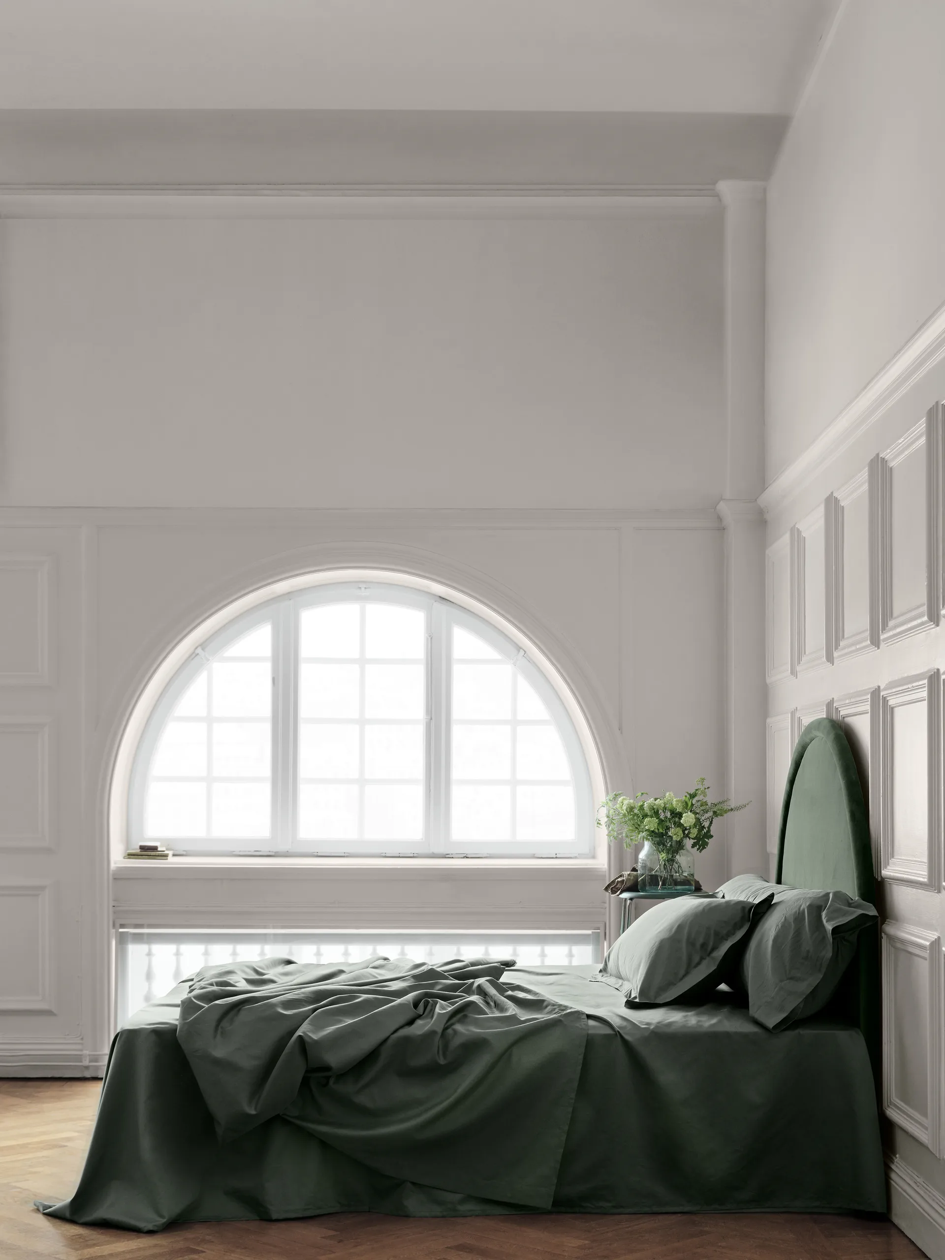 Satina plain örngott, Grön, 50x90 cm Mille Notti