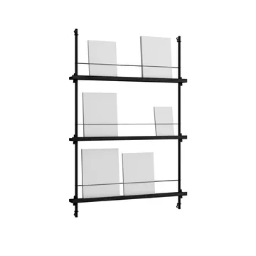 Magazine Shelving tidningsställ - Black, 85x115x7 cm, MS.115.1 - MOEBE