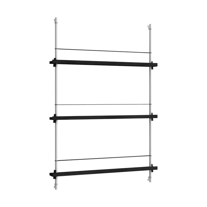 Magazine Shelving tidningsställ - Black-rostfritt stål, 85x115x7 cm, MS.115.1 - MOEBE