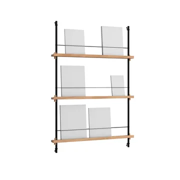 Magazine Shelving tidningsställ - Ek-black, 85x115x7 cm, MS.115.1 - MOEBE