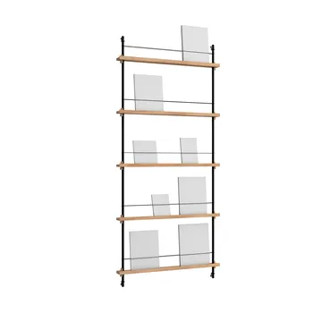 Magazine Shelving tidningsställ - Ek-black, 85x180x7 cm, MS.180.1 - MOEBE