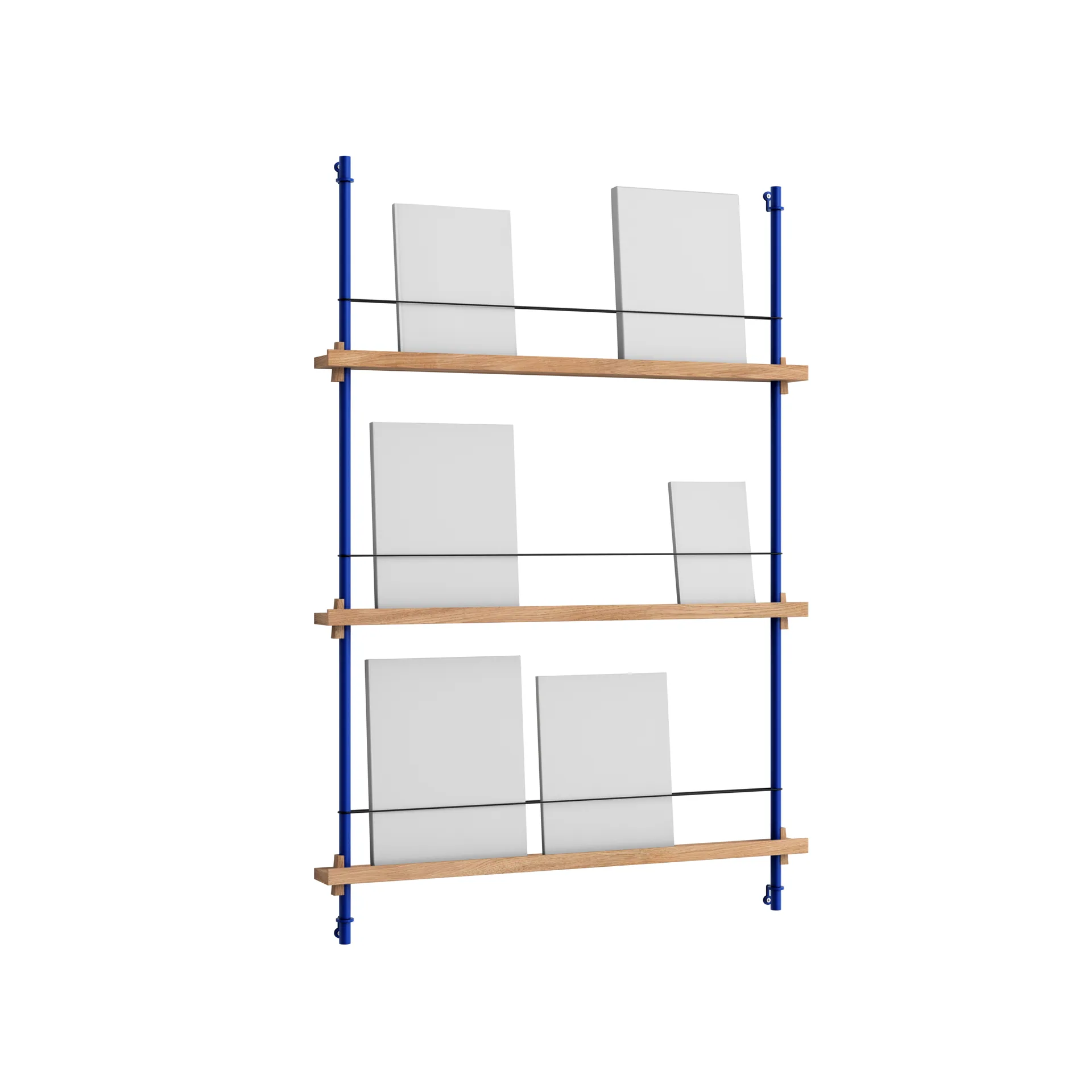 Magazine Shelving tidningsställ, Ek-deep blue, 85x115x7 cm, MS.115.1 MOEBE