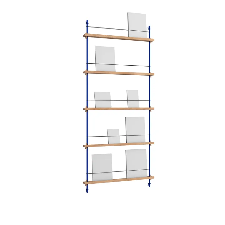 Magazine Shelving tidningsställ - Ek-deep blue, 85x180x7 cm, MS.180.1 - MOEBE