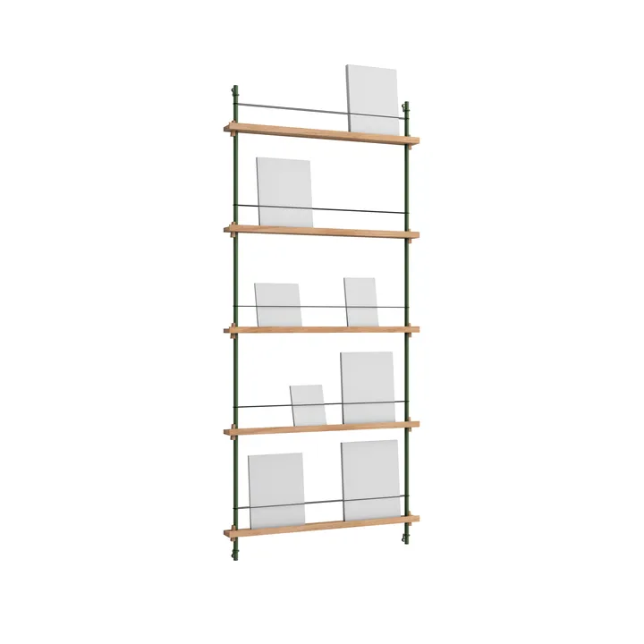 Magazine Shelving tidningsställ - Ek-pine green, 85x180x7 cm, MS.180.1 - MOEBE
