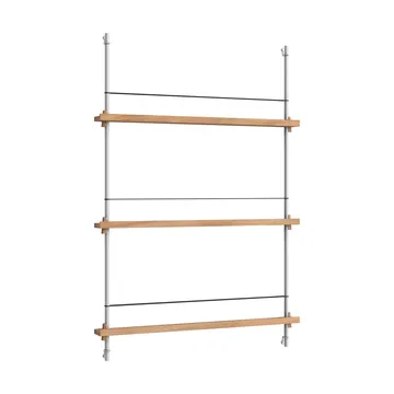 Magazine Shelving tidningsställ - Ek-rostfritt stål, 85x115x7 cm, MS.115.1 - MOEBE