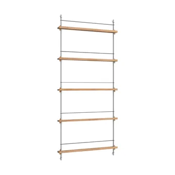 Magazine Shelving tidningsställ - Ek-rostfritt stål, 85x180x7 cm, MS.180.1 - MOEBE
