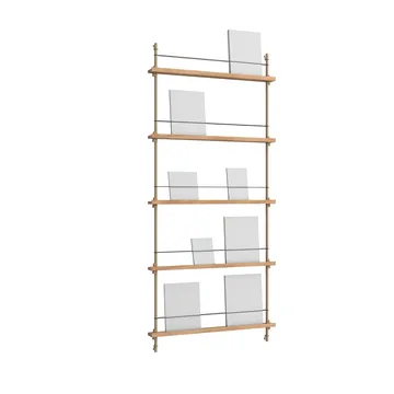 Magazine Shelving tidningsställ - Ek-warm grey, 85x180x7 cm, MS.180.1 - MOEBE