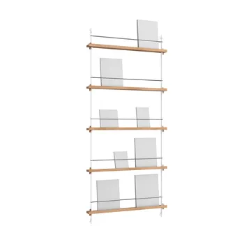 Magazine Shelving tidningsställ - Ek-white, 85x180x7 cm, MS.180.1 - MOEBE