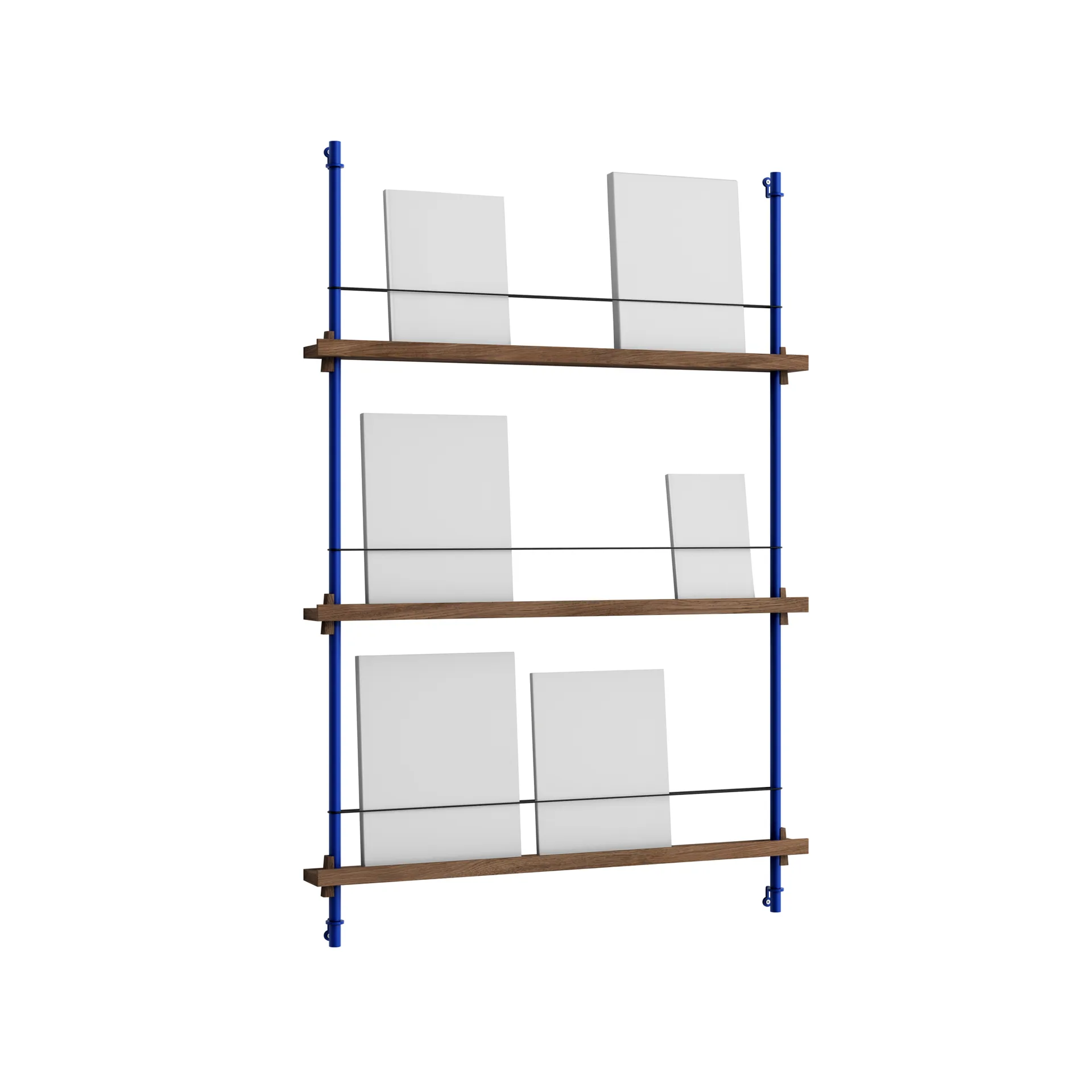Magazine Shelving tidningsställ, Rökt ek-deep blue, 85x115x7 cm, MS.115.1 MOEBE