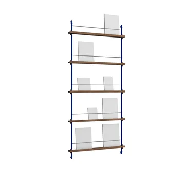 Magazine Shelving tidningsställ - Rökt ek-deep blue, 85x180x7 cm, MS.180.1 - MOEBE
