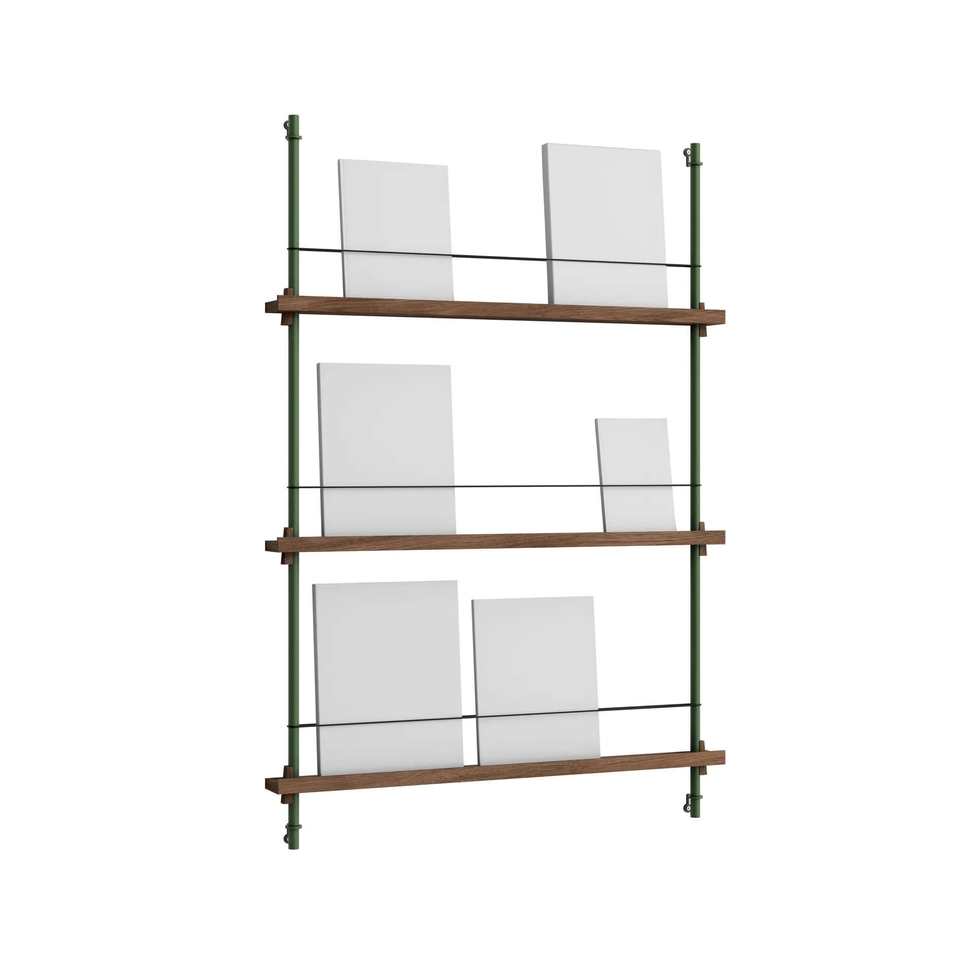 Magazine Shelving tidningsställ, Rökt ek-pine green, 85x115x7 cm, MS.115.1 MOEBE