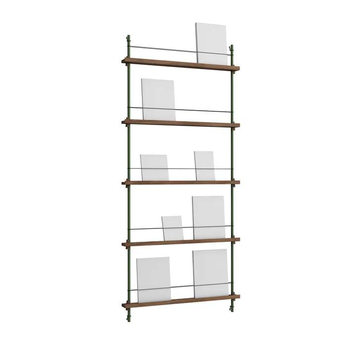 Magazine Shelving tidningsställ - Rökt ek-pine green, 85x180x7 cm, MS.180.1 - MOEBE