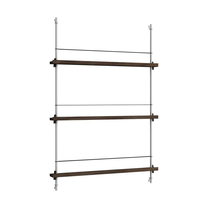 Magazine Shelving tidningsställ - Rökt ek-rostfritt stål, 85x115x7 cm, MS.115.1 - MOEBE