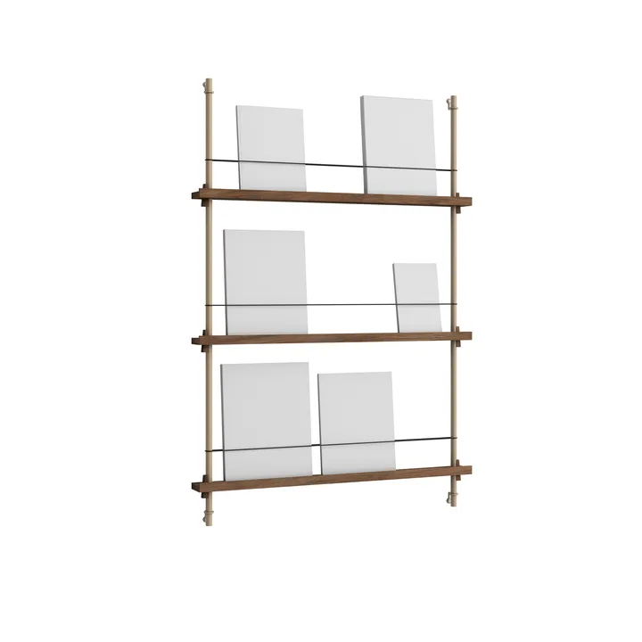 Magazine Shelving tidningsställ - Rökt ek-warm grey, 85x115x7 cm, MS.115.1 - MOEBE