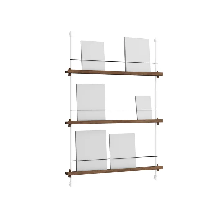 Magazine Shelving tidningsställ - Rökt ek-white, 85x115x7 cm, MS.115.1 - MOEBE