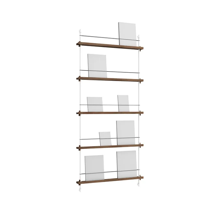 Magazine Shelving tidningsställ - Rökt ek-white, 85x180x7 cm, MS.180.1 - MOEBE